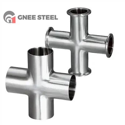 Raccord de tuyau en acier inoxydable à quatre voies de qualité 440